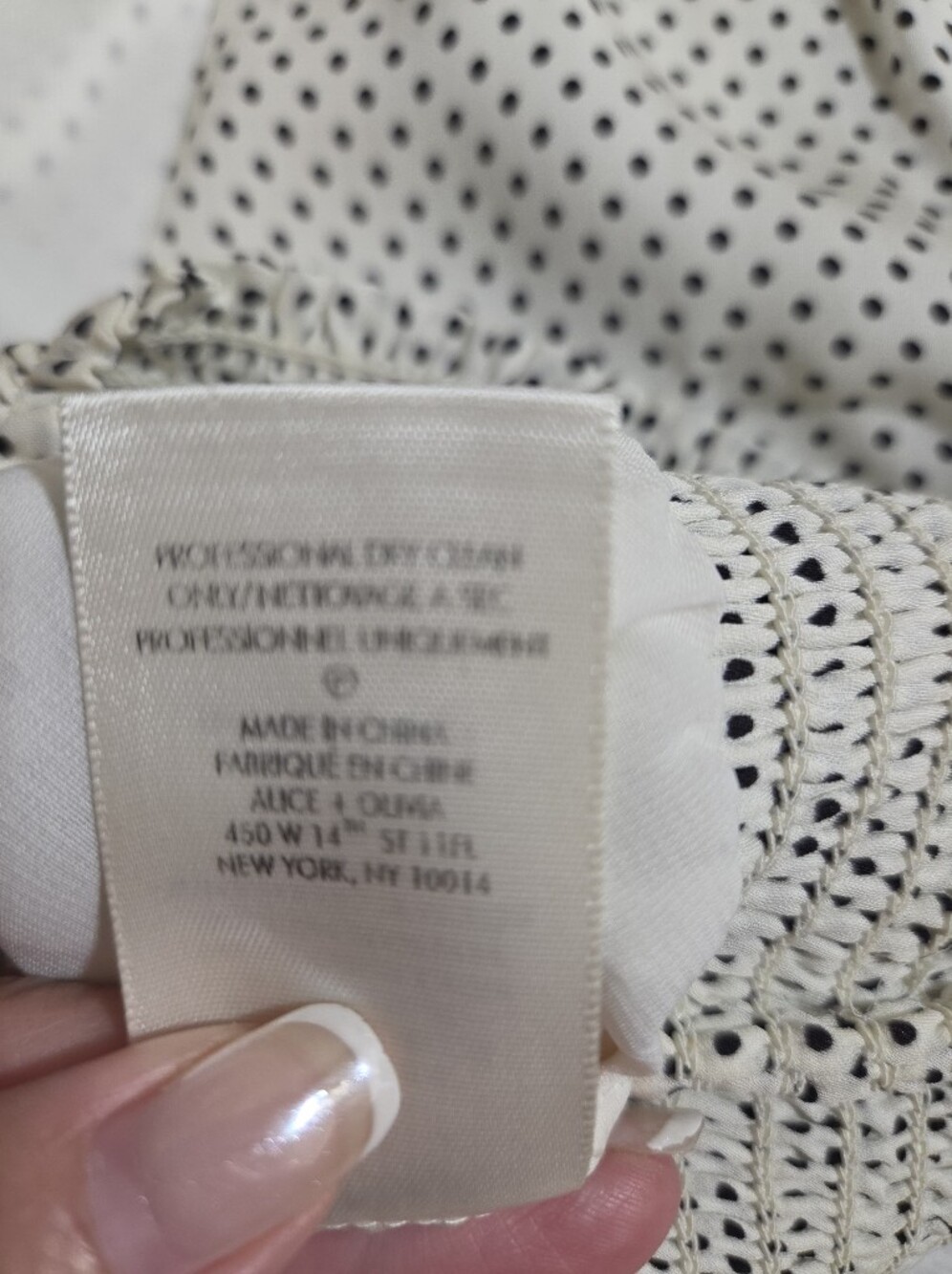 Alice + Olivia Loretta Polka Dot Smocked Waist Crop Top Size S - Picture 11 of 11